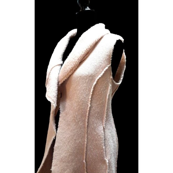 Cremieux XS Wool Blend Paleo Grunge Open Midi Cardigan Pink Pockets - Picture 3 of 5